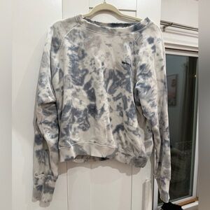 Spiritual Gangster Blue and White Tie-Dye Sweatshirt